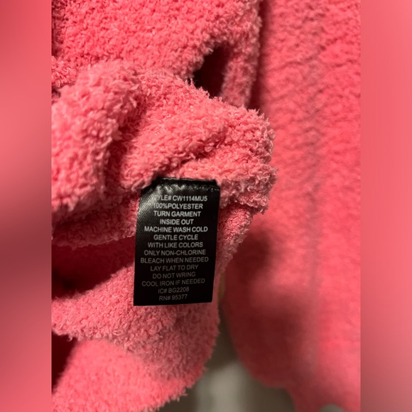 NWT Sanctuary V-neck textured teddy, balloon sleeve, pullover sweater XL pink - Picture 9 of 11